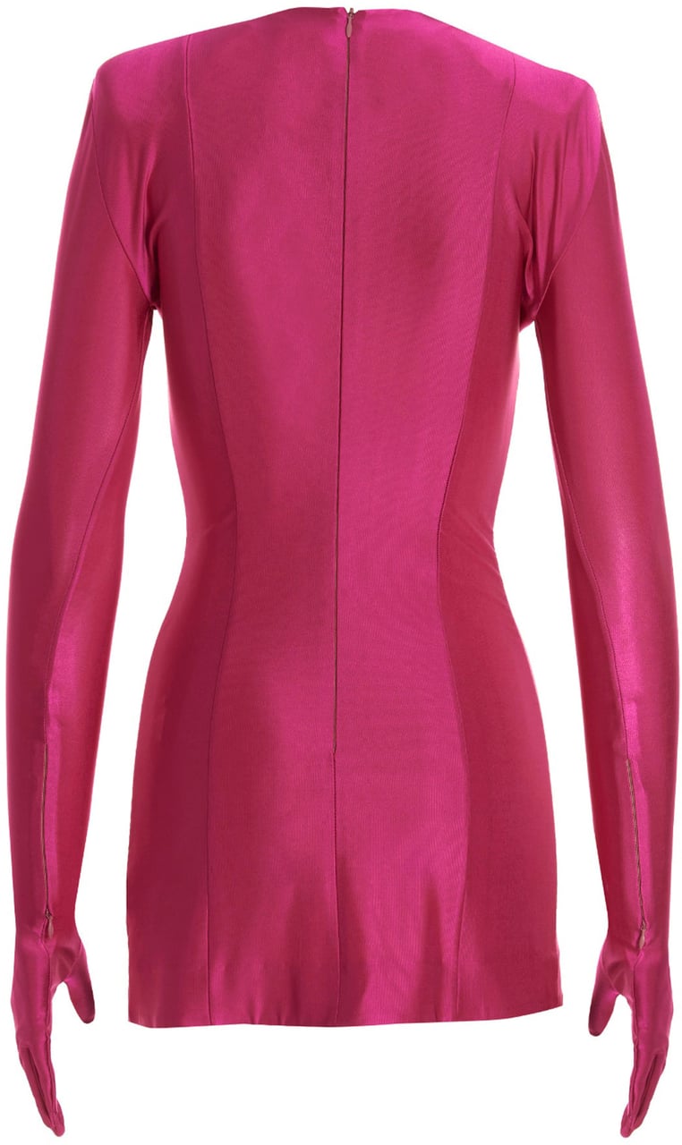 Vetements Fuchsia Viscose Short Dress Roze