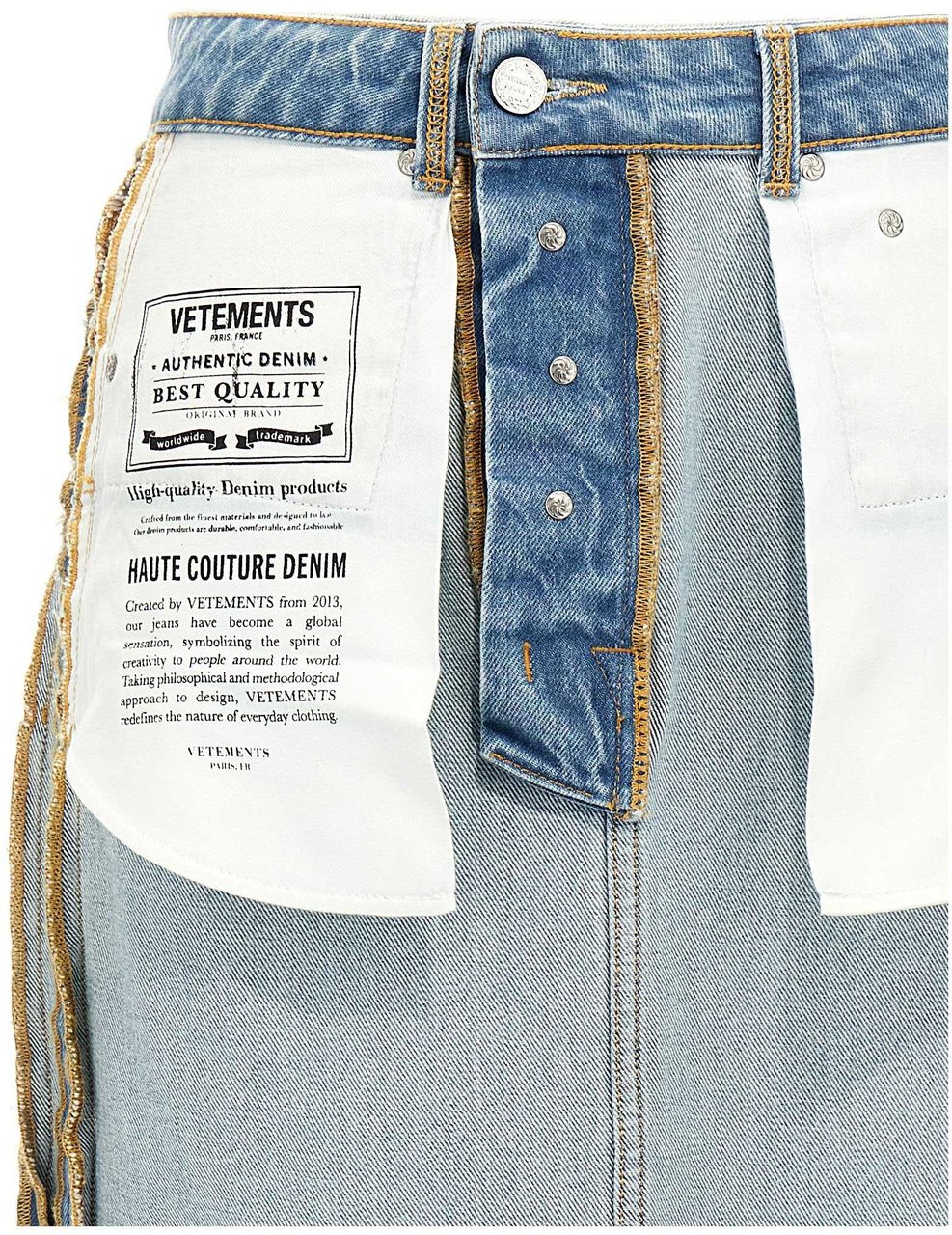 Vetements Blue Cotton Mini Skirt Blauw
