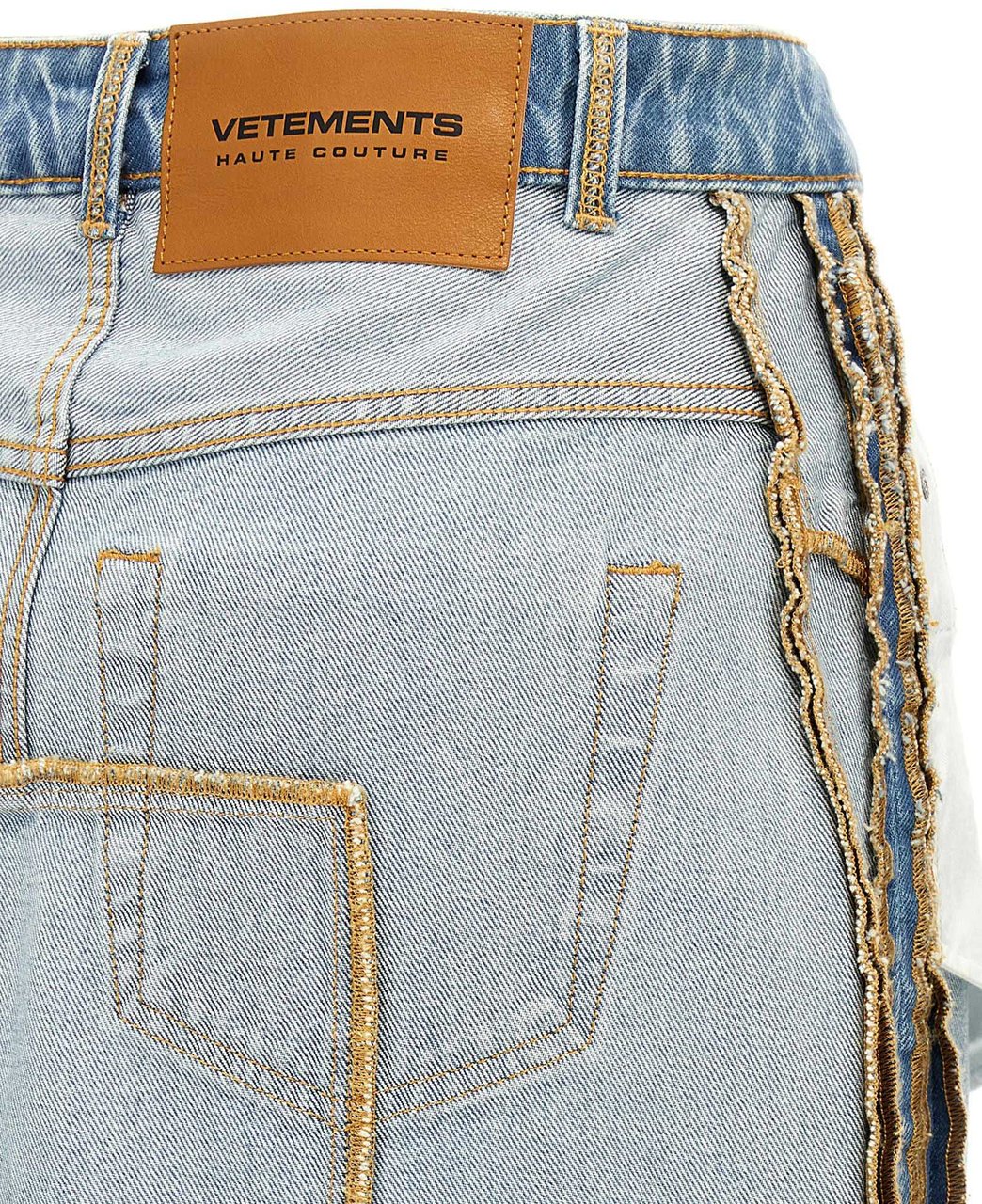 Vetements Blue Cotton Mini Skirt Blauw