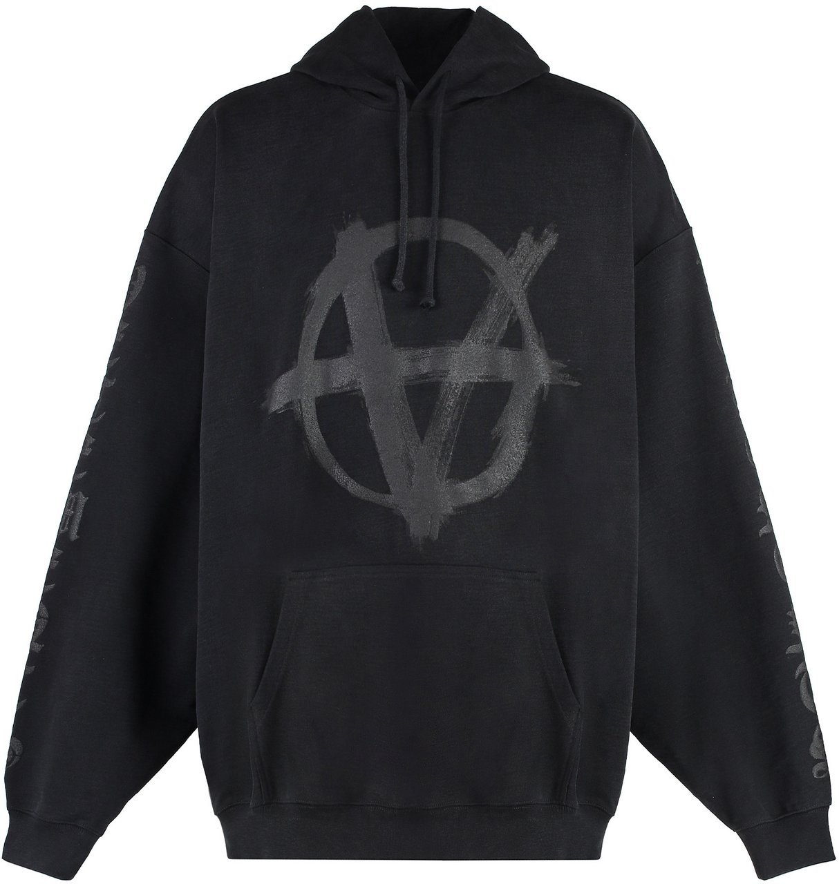 Vetements Reverse Anarchy cotton hoodie Zwart