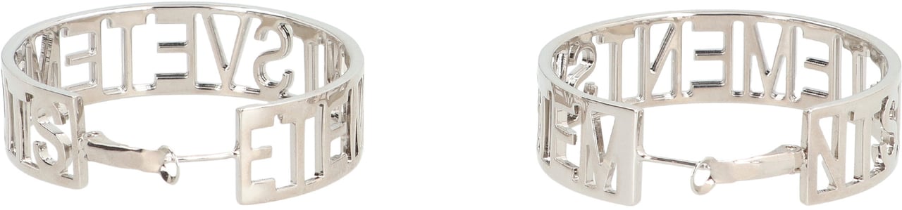 Vetements Logo hoop earrings Zilver