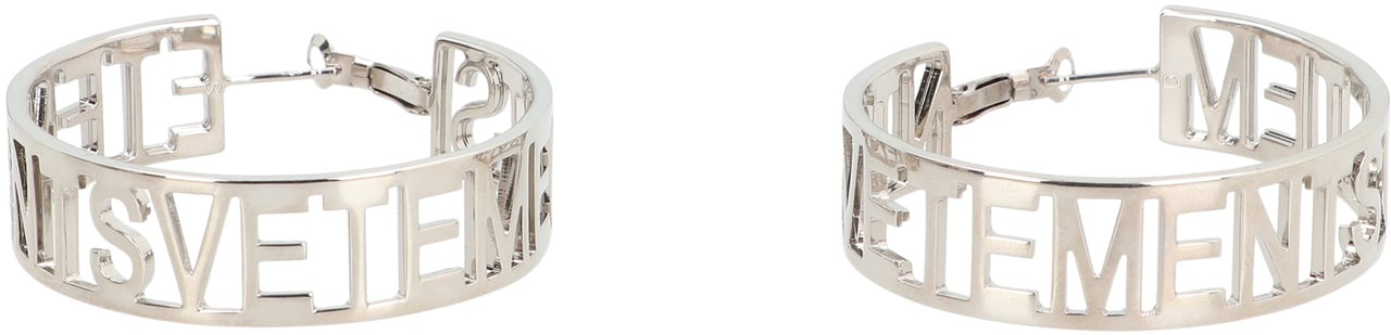 Vetements Logo hoop earrings Zilver