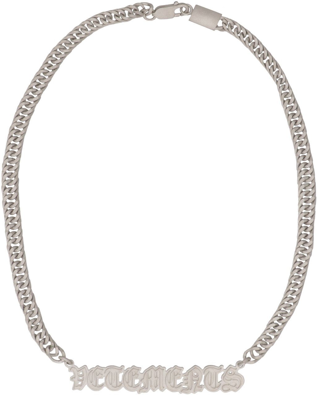 Vetements Gothic Logo charms necklace Zilver