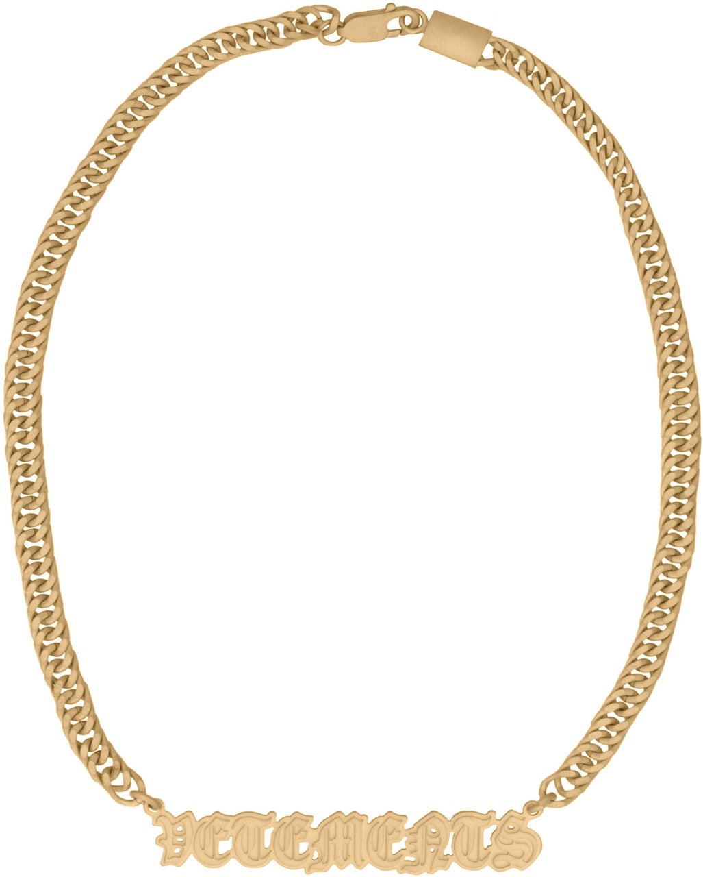 Vetements Gothic Logo charms necklace Goud