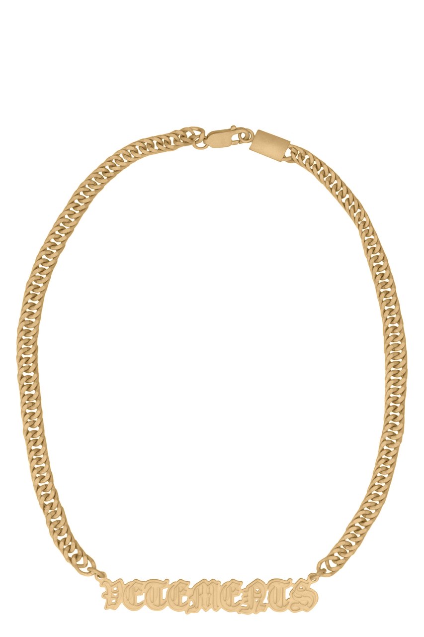 Vetements Gothic Logo charms necklace Goud