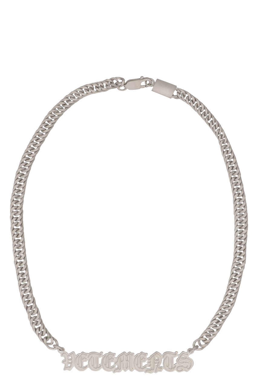 Vetements Gothic Logo charms necklace Zilver