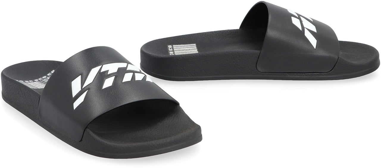 Vetements Logo detail rubber slides Zwart
