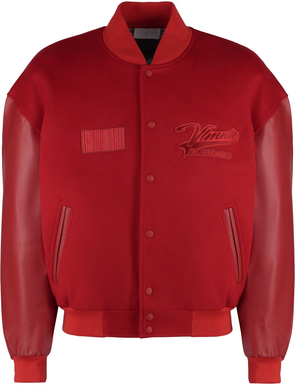 Vetements Leather sleeves bomber jacket Rood