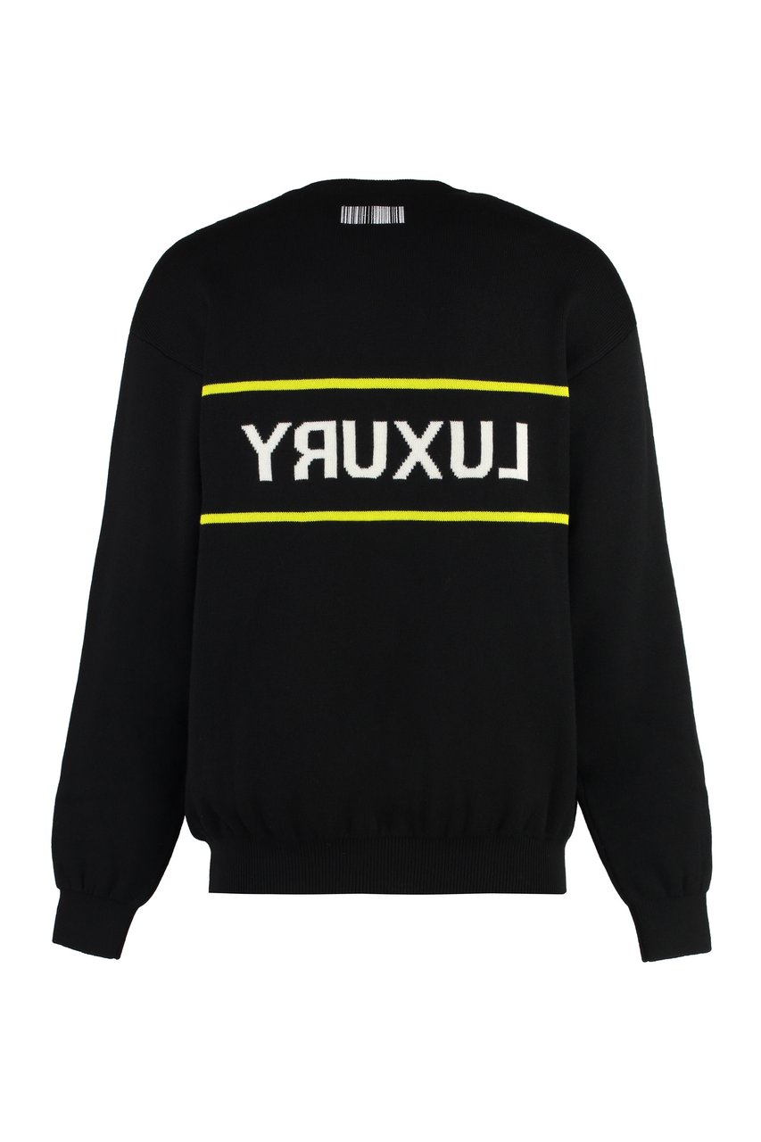 Vetements Luxury wool crew-neck sweater Zwart