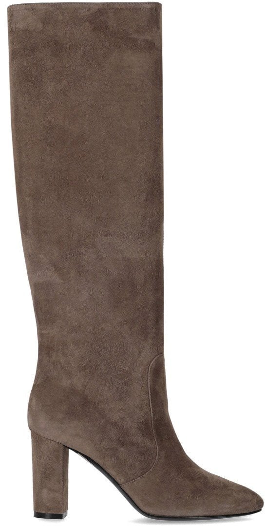 Via Roma 15 VIA ROMA 15 GREY SUEDE HEELED HIGH BOOT Grijs