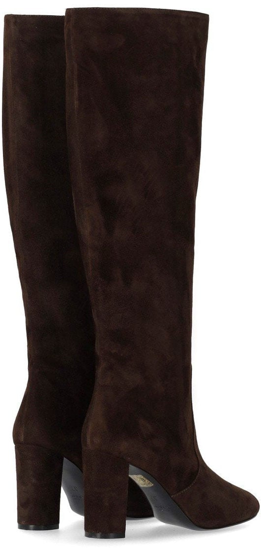 Via Roma 15 VIA ROMA 15 DARK SUEDE HEELED HIGH BOOT Bruin