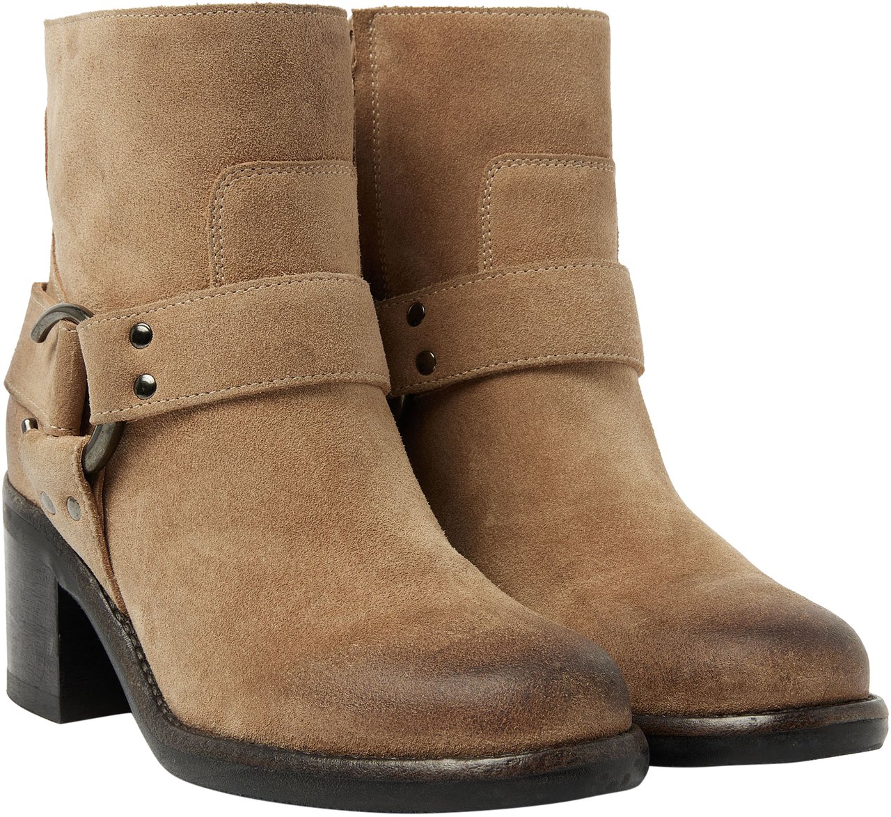 VIA VAI Flo Baker Enkellaarsjes Beige