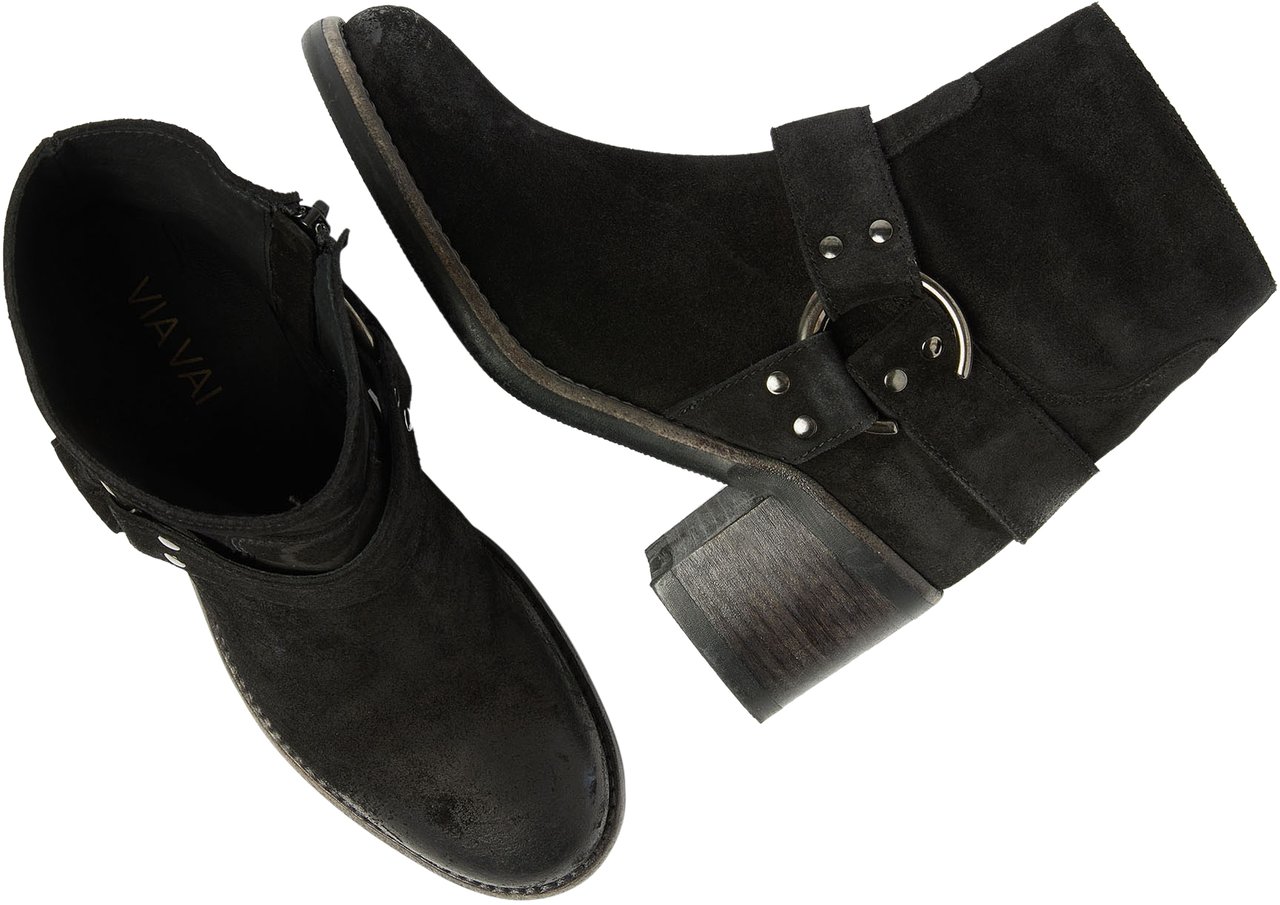 VIA VAI Flo Baker Enkellaarsjes Zwart