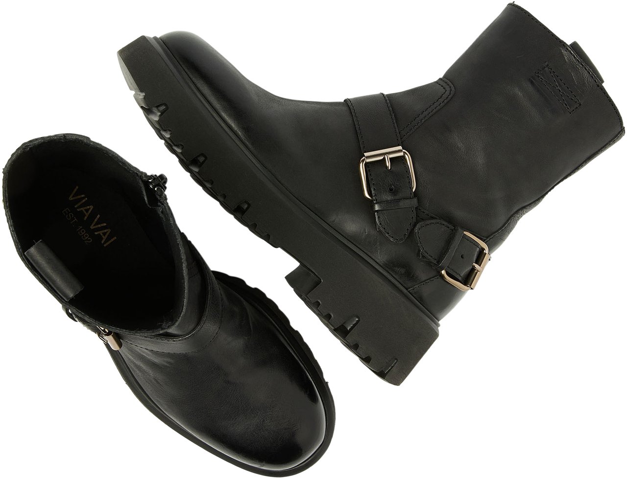 VIA VAI Ziva Jagger Biker boots Zwart
