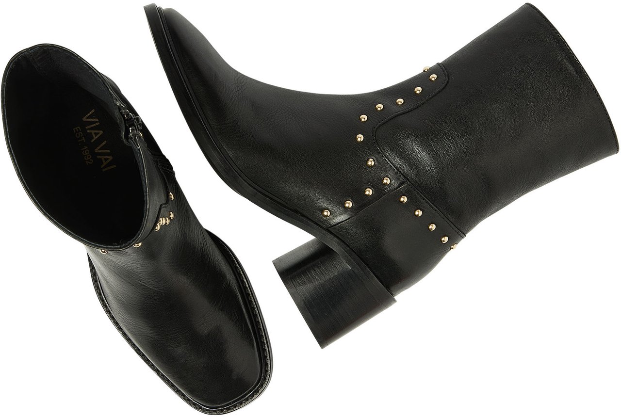 VIA VAI Zoey Rose Enkellaarsjes Zwart