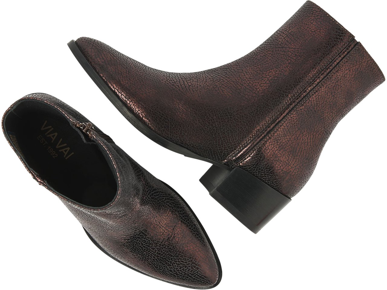 VIA VAI Rose Baker Enkellaarsjes Metallic