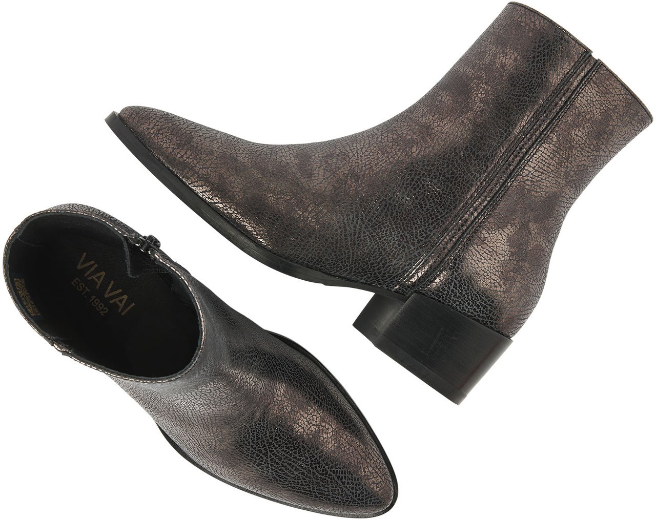 VIA VAI Rose Baker Enkellaarsjes Metallic