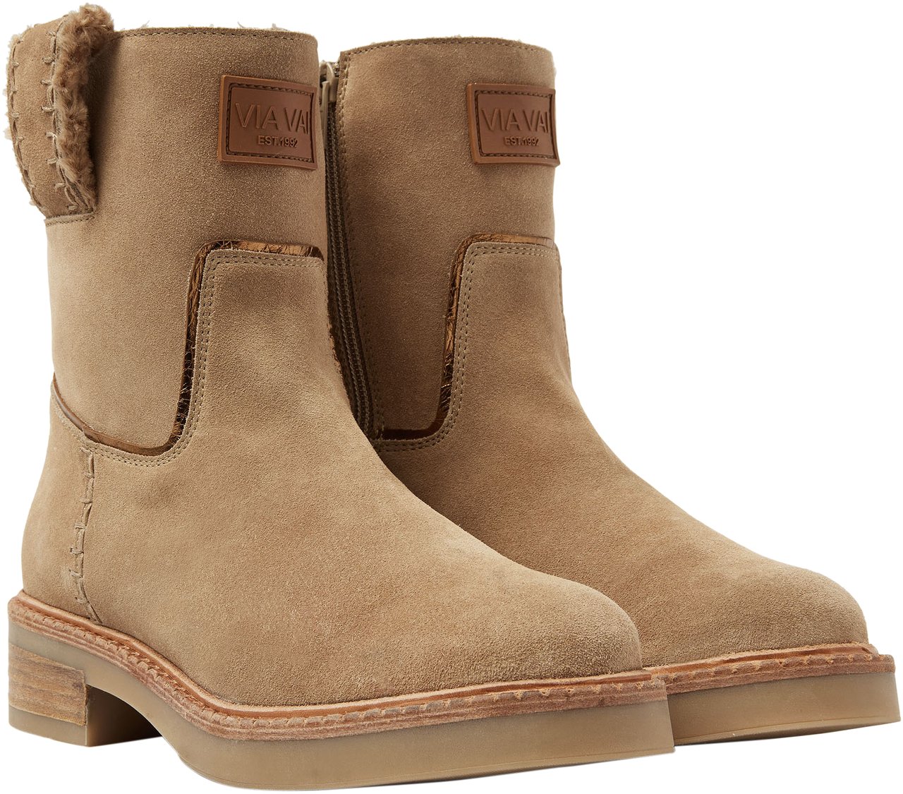 VIA VAI Bellamy Yasmin Enkellaarsjes Beige