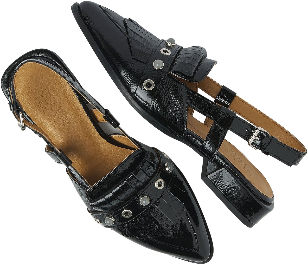 VIA VAI Jazz Tammi Slingbacks Zwart