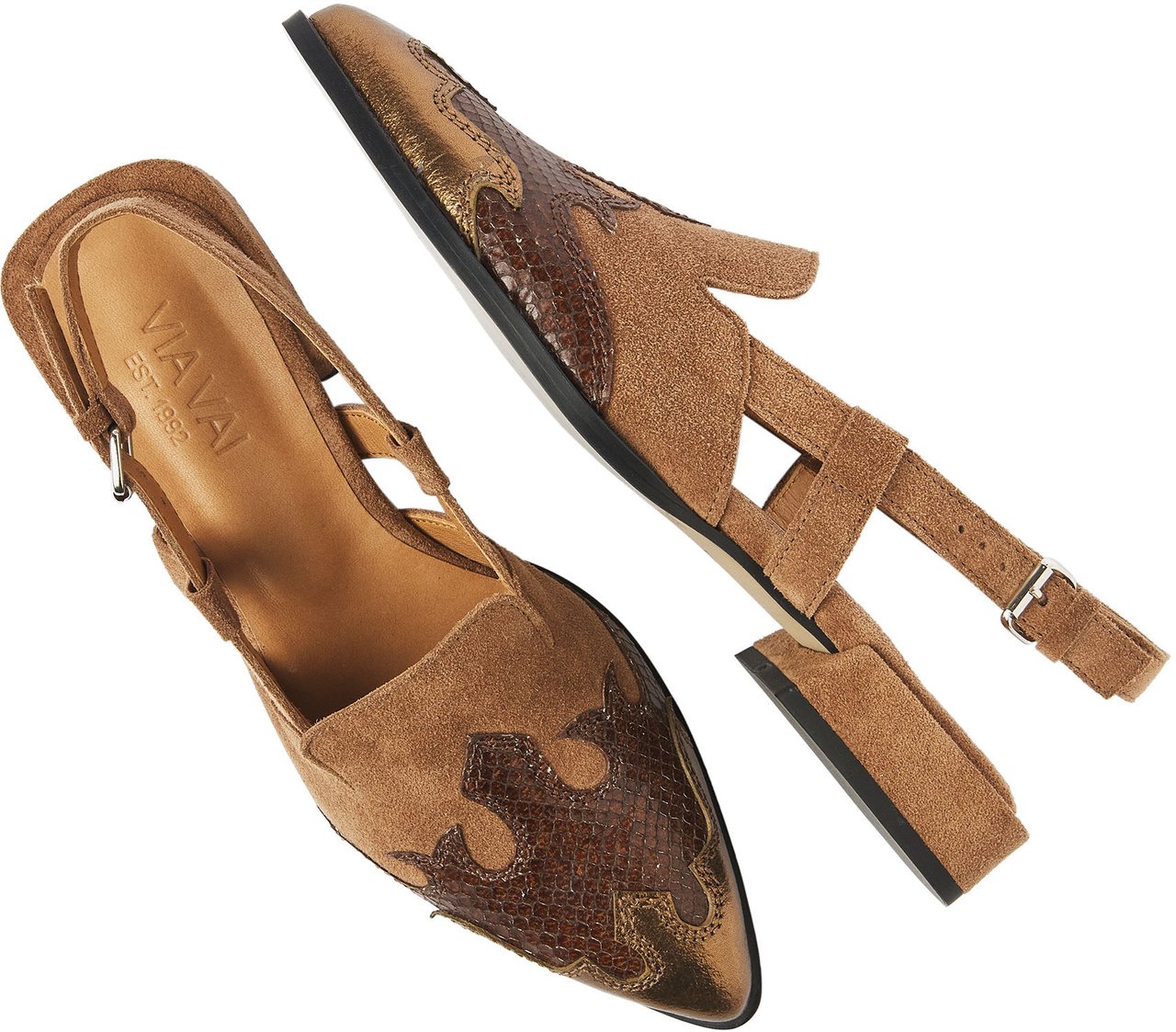 VIA VAI Jazz Vaienna Slingbacks Metallic