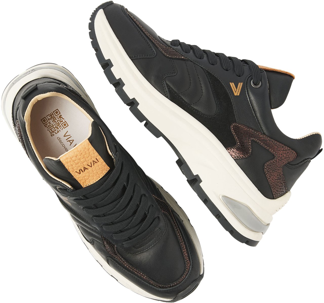 VIA VAI Liz Leighton Sneakers Zwart