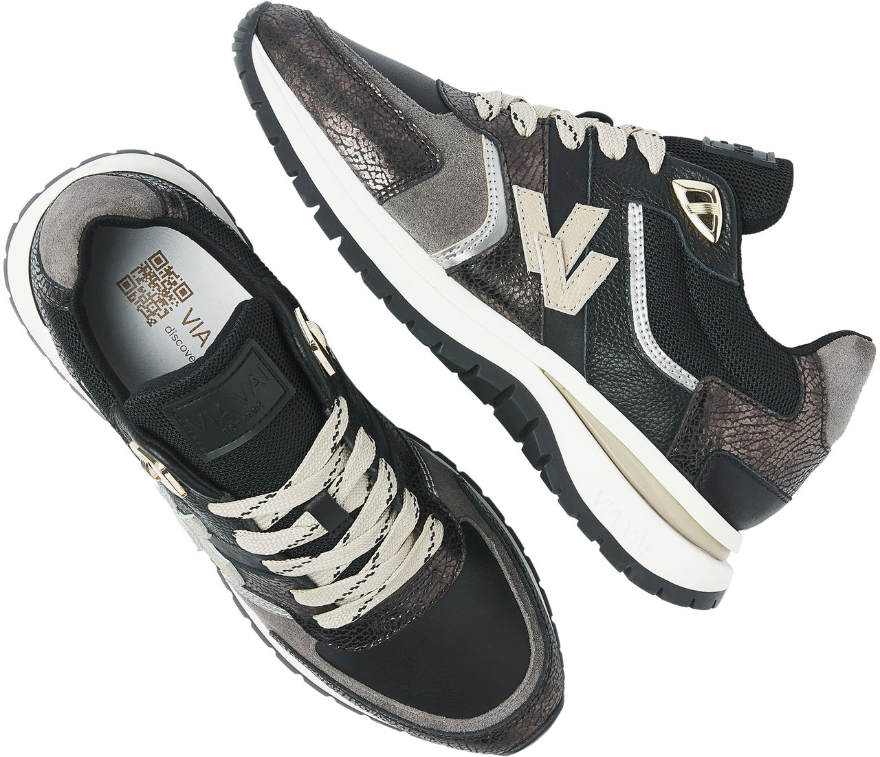 VIA VAI Usher Davina Sneakers Zwart