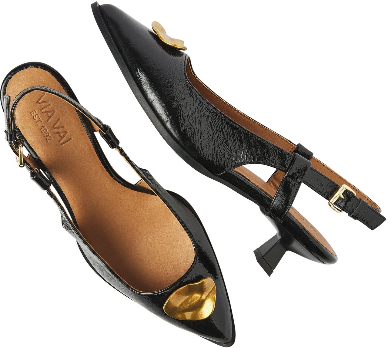 VIA VAI Lea Imani Slingbacks Zwart