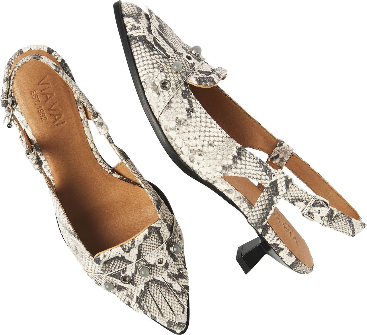 Via Vai Lea Aileen Kitten Heels Beige 62398 Beige
