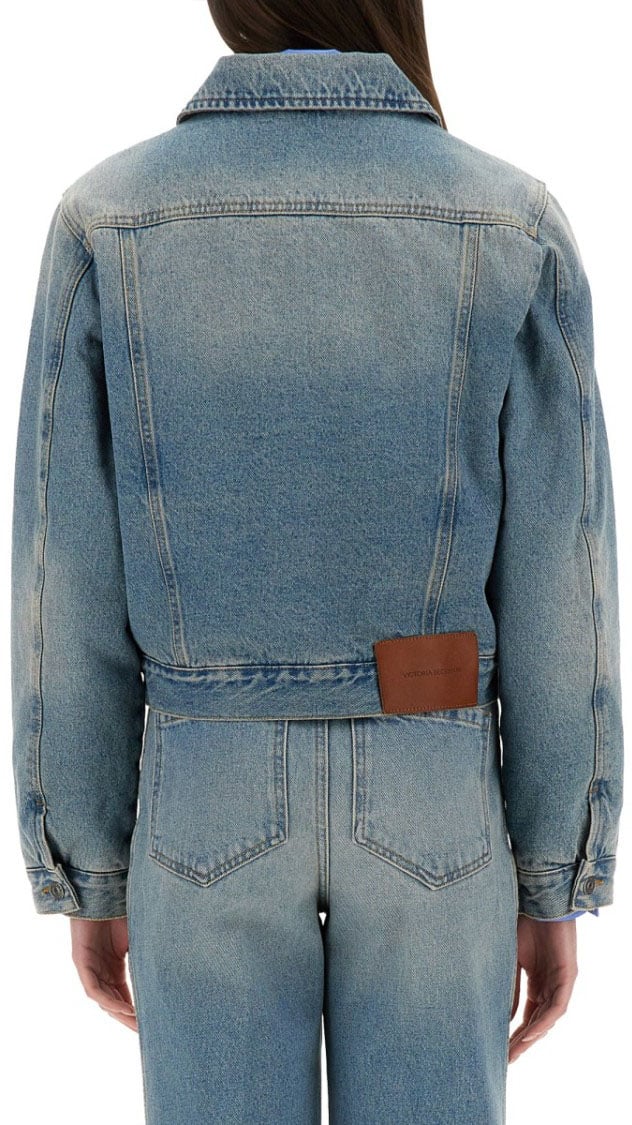 Victoria Beckham Padded Denim Jacket Blauw