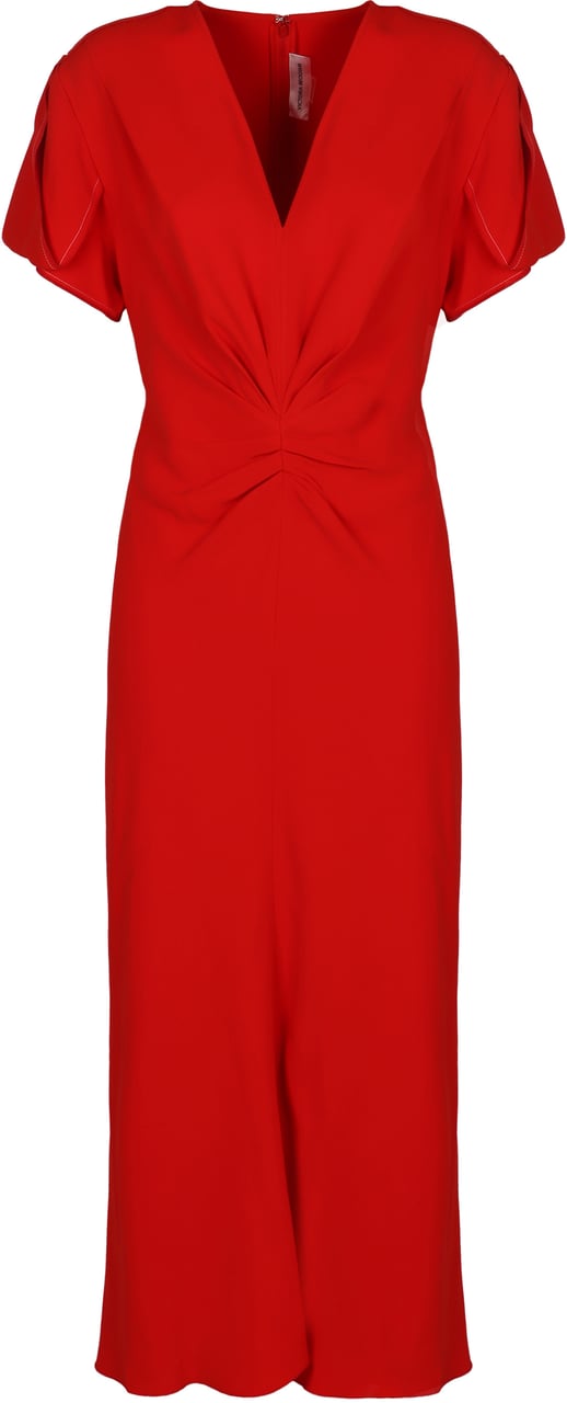 Victoria Beckham Gathered details dress Rood