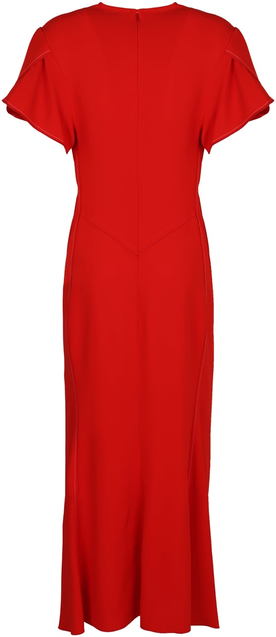 Victoria Beckham Gathered details dress Rood