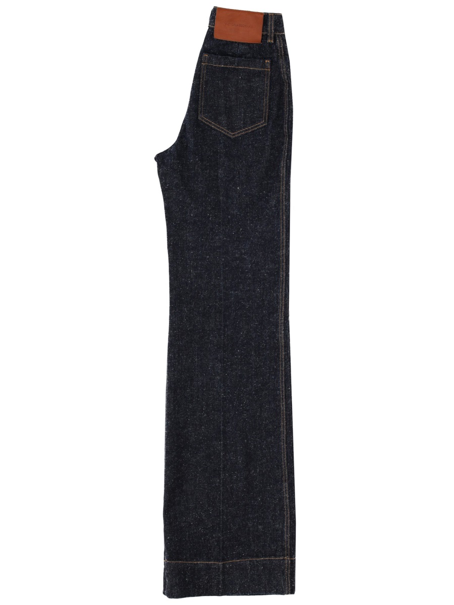 Victoria Beckham Alina Cotton Wide-Leg Jeans Zwart