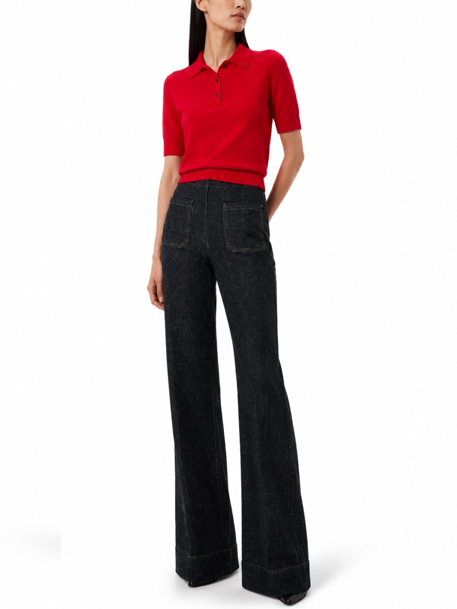 Victoria Beckham Alina Cotton Wide-Leg Jeans Zwart