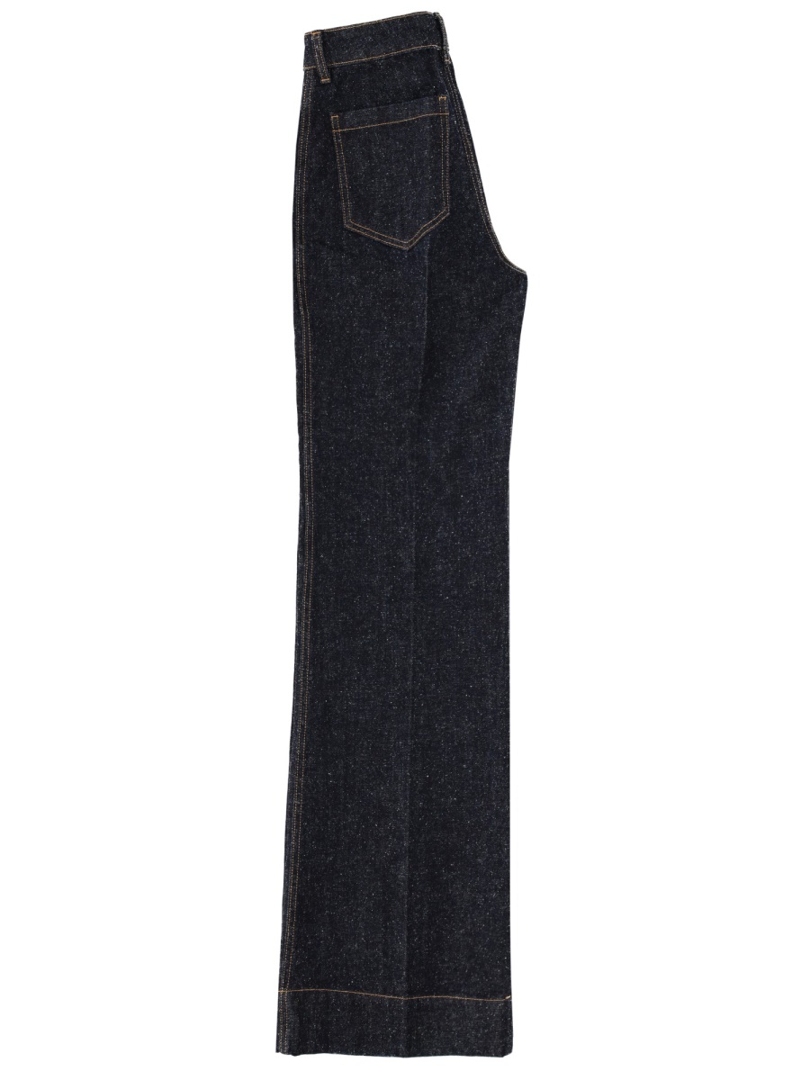 Victoria Beckham Alina Cotton Wide-Leg Jeans Zwart