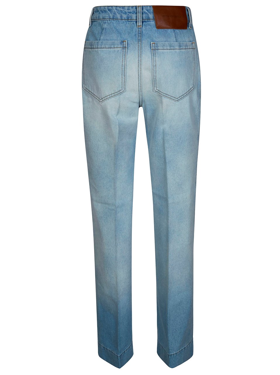 Victoria Beckham Light Blue Alina Faded Straight-Leg Jeans Grijs