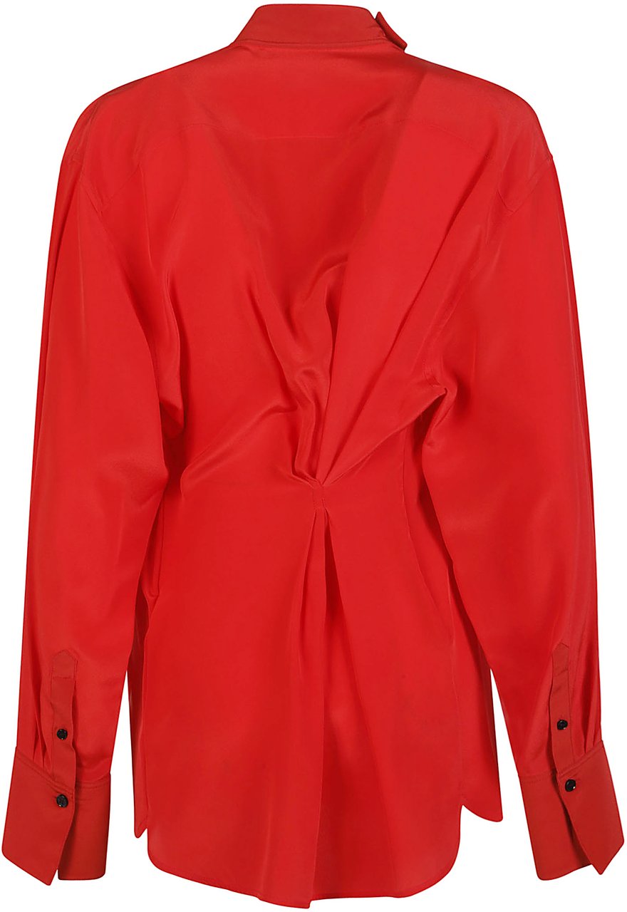 Victoria Beckham Drape Detail Blouse Red Rood
