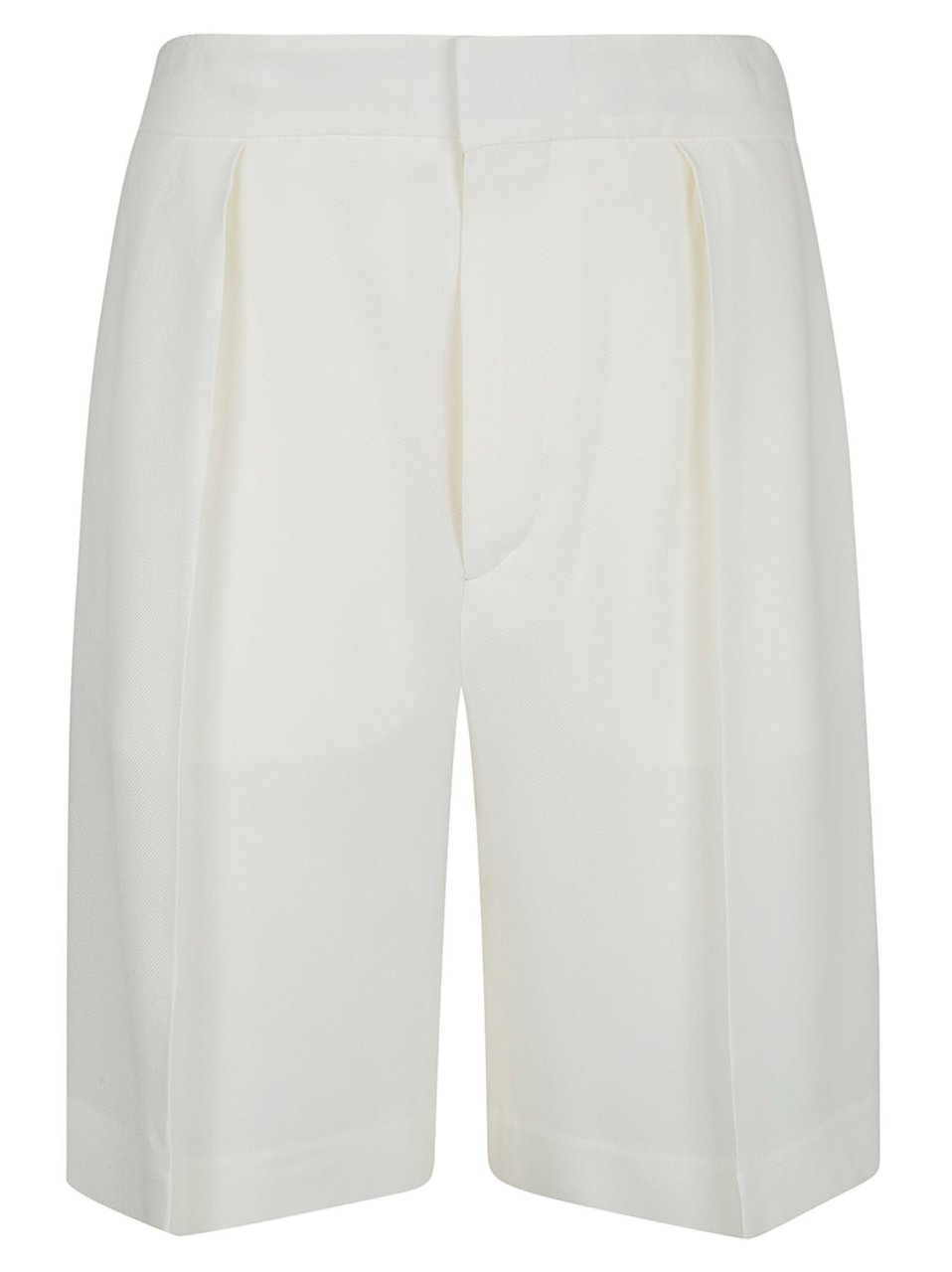 Victoria Beckham Knee-Length Tailored Shorts with Pleated Legs and Structured Silhouette Wit