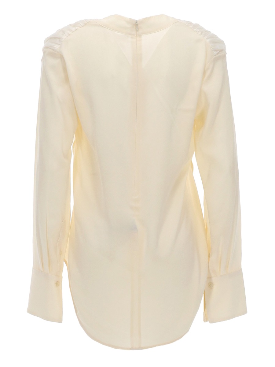 Victoria Beckham Silk Wide Cuffs Top Neutraal