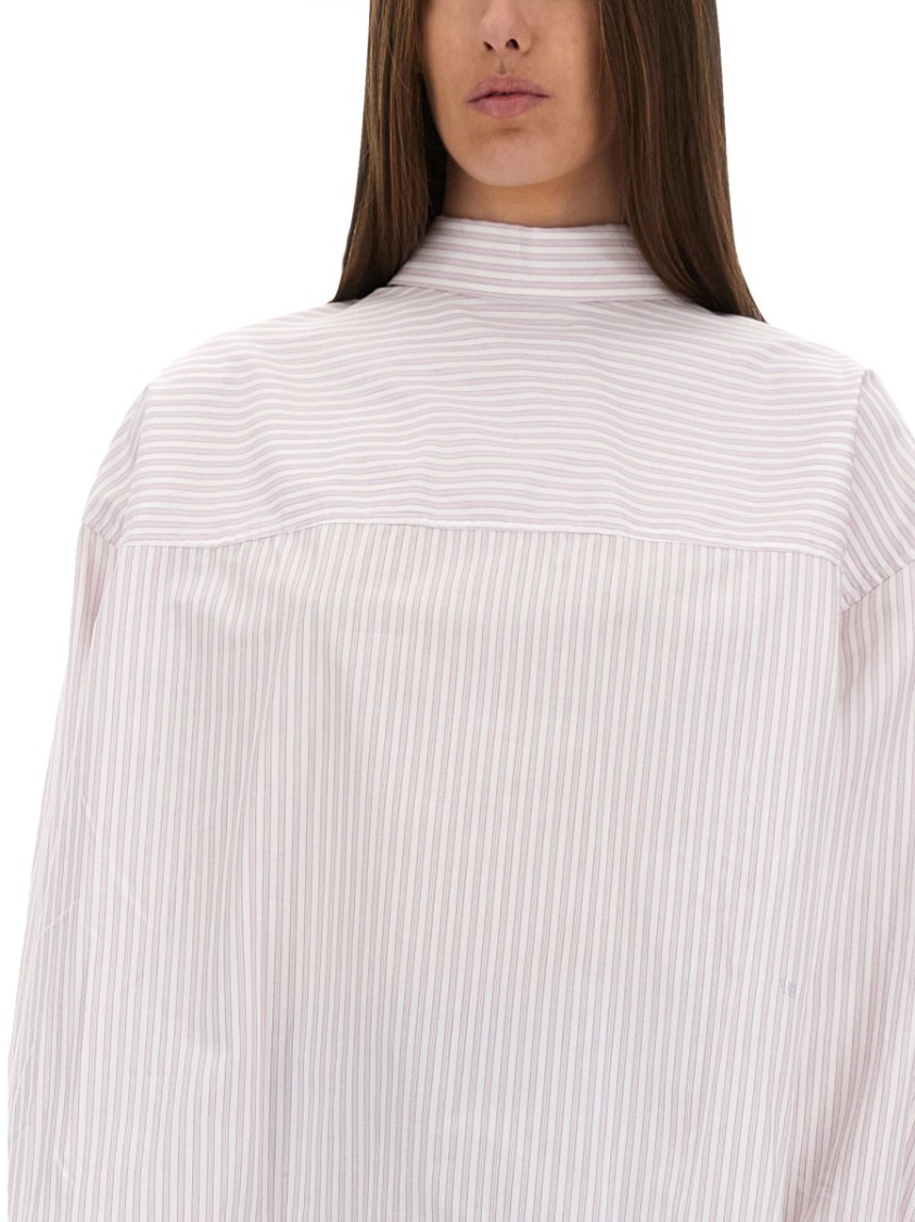 Victoria Beckham Oversized Blouse With Knotted Collar Roze