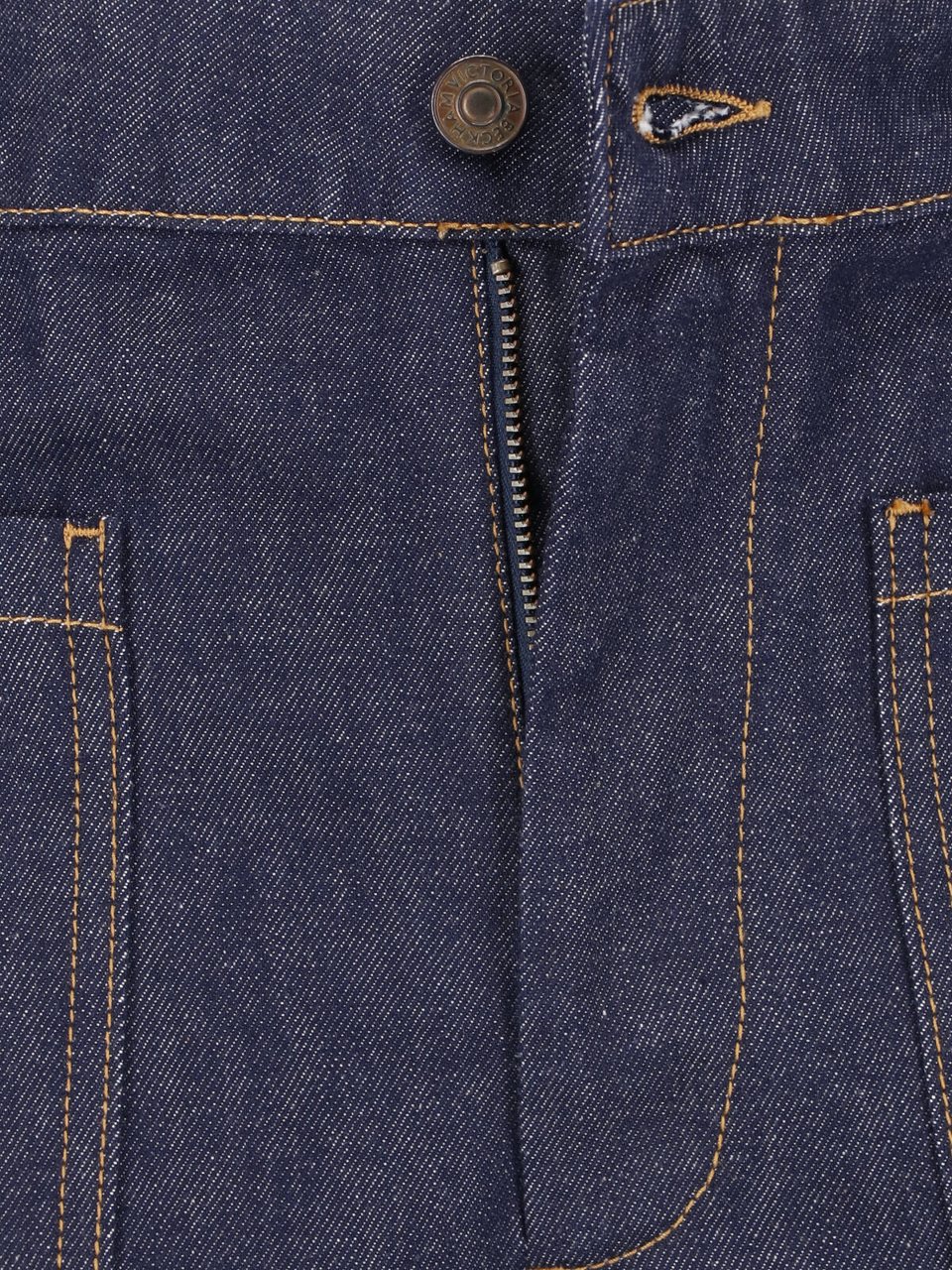 Victoria Beckham Wide-Leg High-Waisted Jeans with Contrast Stitching Blauw