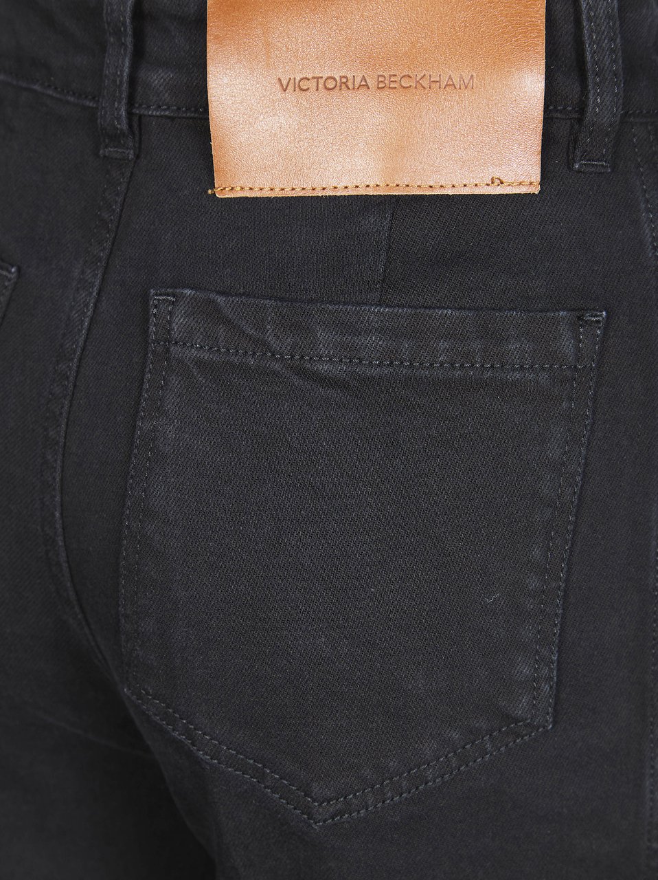Victoria Beckham Dark Alina Stretch Straight-Leg Jeans Zwart