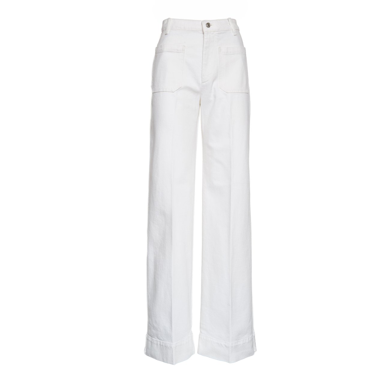 Victoria Beckham Alina High Waisted Stretch Denim Jeans Wit