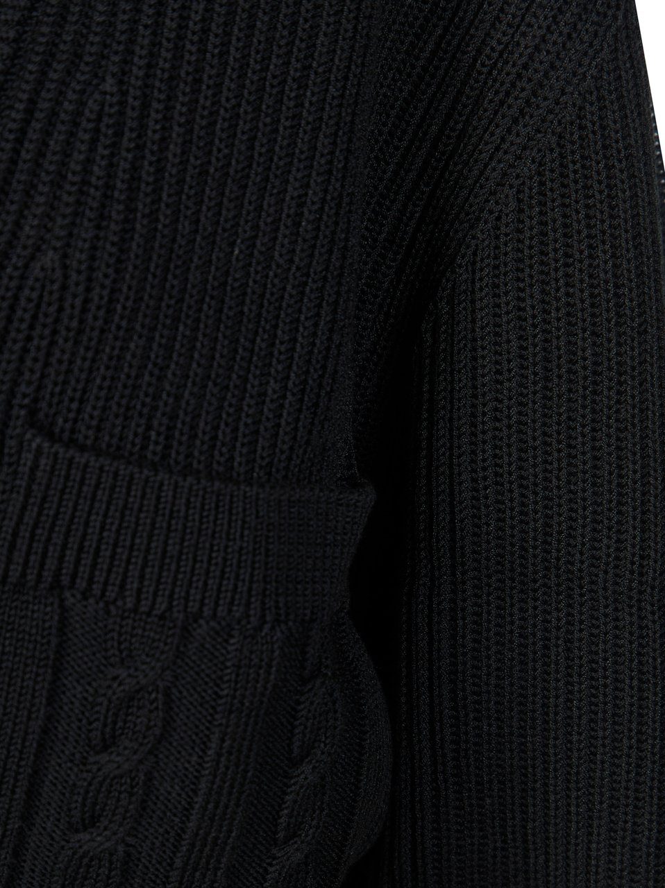 Victoria Beckham Ribbed Knit Deep V-Neck Cardigan Zwart