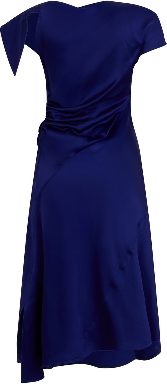 Victoria Beckham Asymmetrical dress with knot Blauw