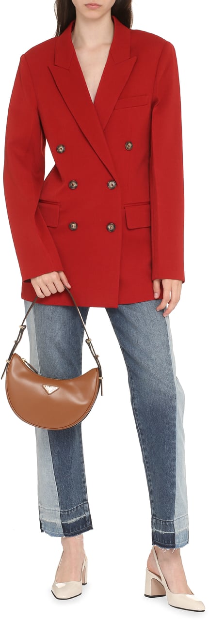 Victoria Beckham Double-breasted wool blazer Rood
