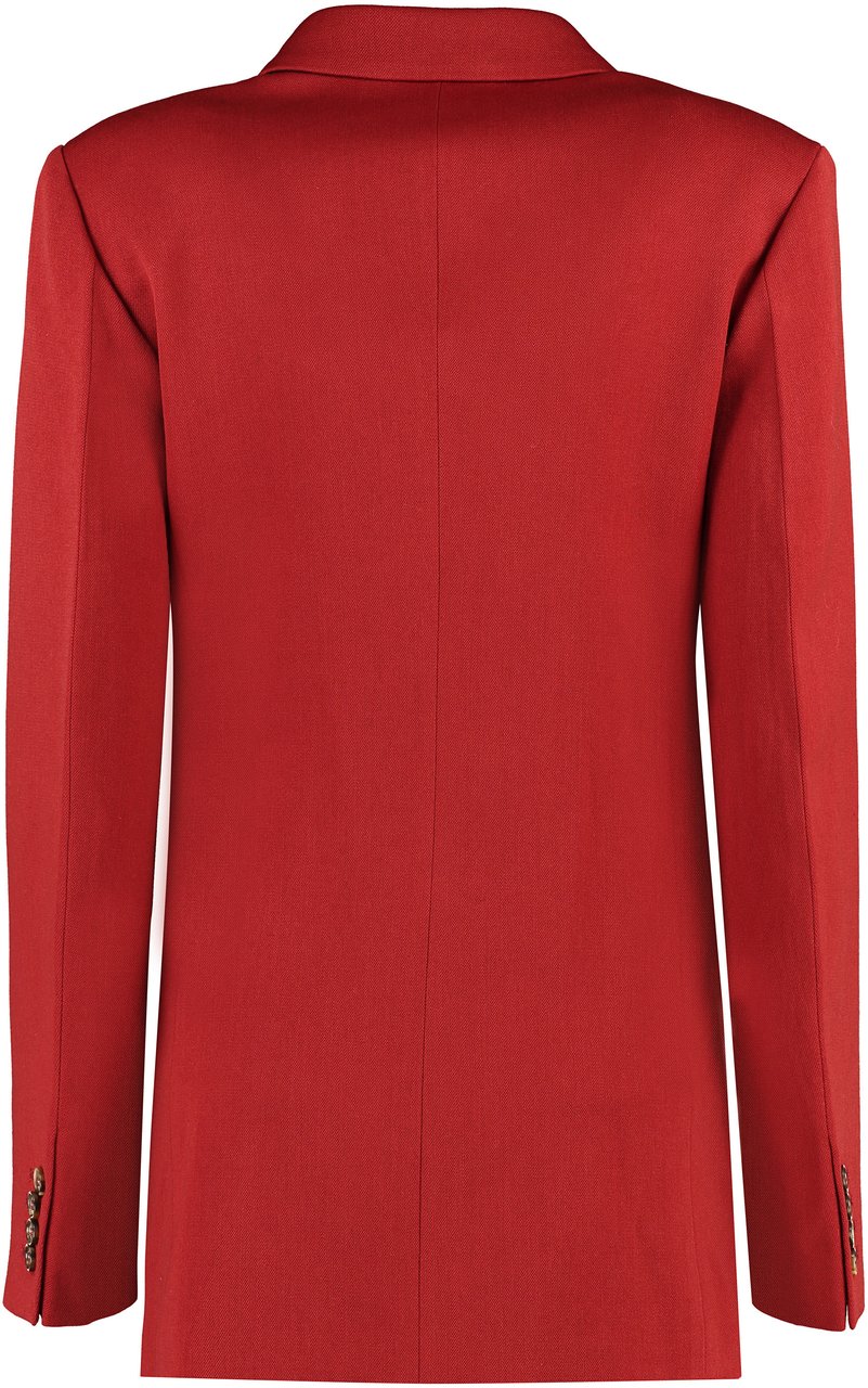 Victoria Beckham Double-breasted wool blazer Rood