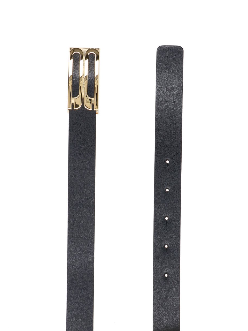 Victoria Beckham Black Leather Belt Zwart
