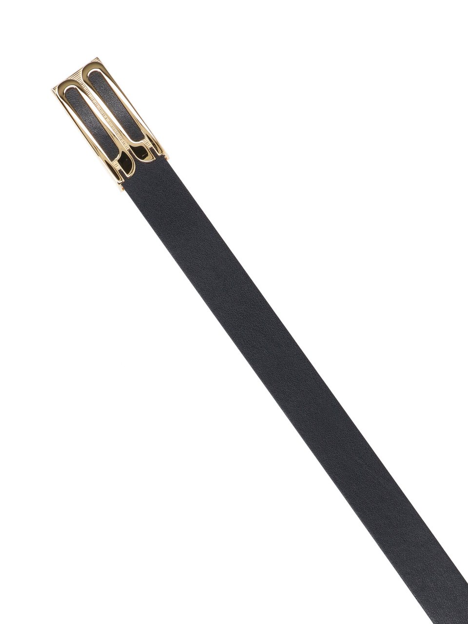 Victoria Beckham Black Leather Belt Zwart