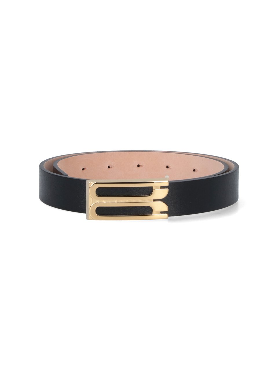 Victoria Beckham Black Leather Belt Zwart