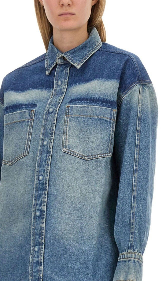 Victoria Beckham Denim Shirt Blauw